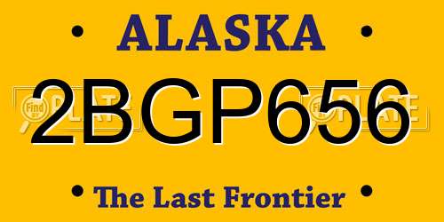 2BGP656 Alaska License Plate