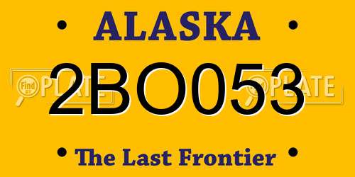 2BO053 Alaska License Plate
