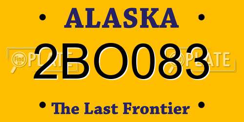 2BO083 Alaska License Plate