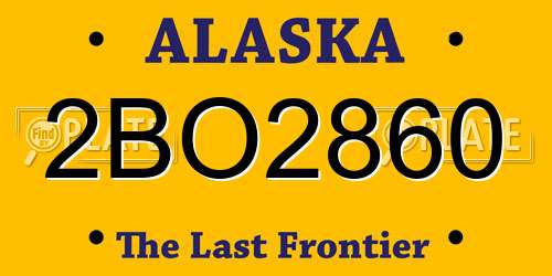 2BO2860 Alaska License Plate