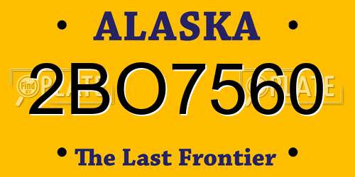 2BO7560 Alaska License Plate