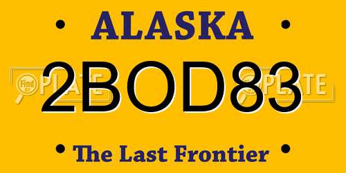 2BOD83 Alaska License Plate