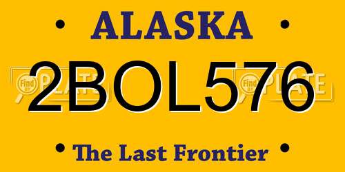 2BOL576 Alaska License Plate