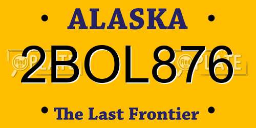 2BOL876 Alaska License Plate