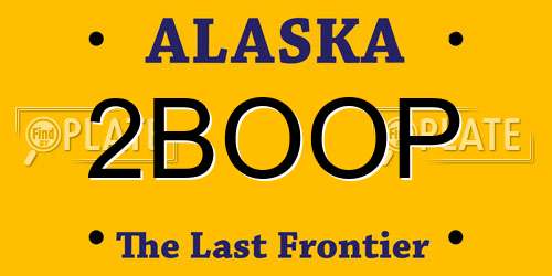 2BOOP Alaska License Plate