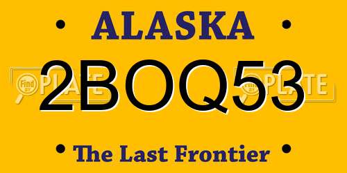 2BOQ53 Alaska License Plate
