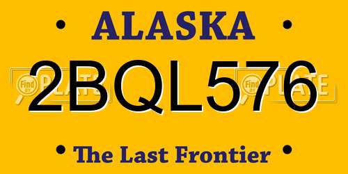 2BQL576 Alaska License Plate