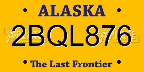 2BQL876 Alaska License Plate