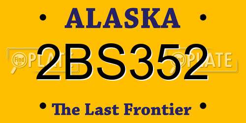 2BS352 Alaska License Plate