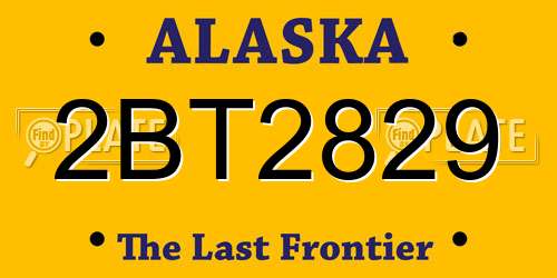 2BT2829 Alaska License Plate