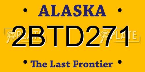 2BTD271 Alaska License Plate
