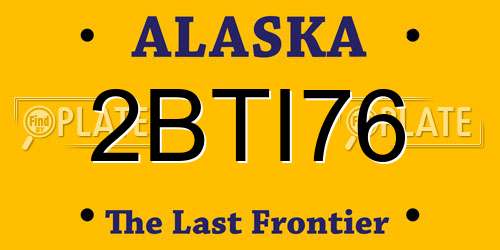 2BTI76 Alaska License Plate