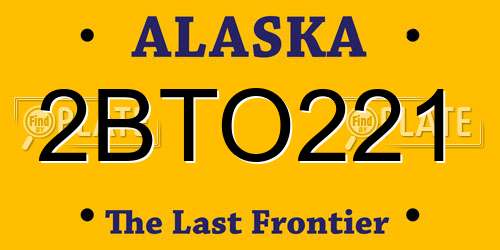 2BTO221 Alaska License Plate