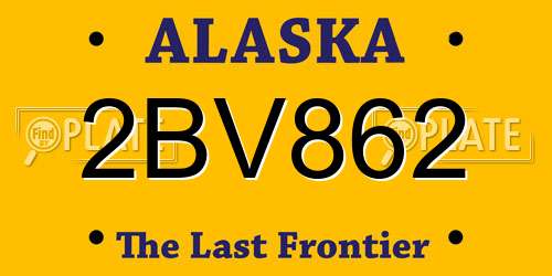 2BV862 Alaska License Plate