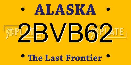2BVB62 Alaska License Plate