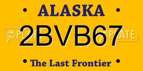 2BVB67 Alaska License Plate