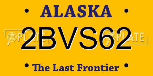 2BVS62 Alaska License Plate