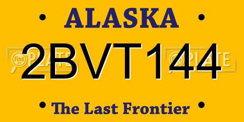2BVT144 Alaska License Plate