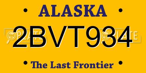 2BVT934 Alaska License Plate