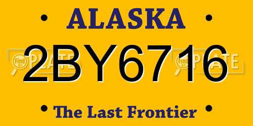 2BY6716 Alaska License Plate