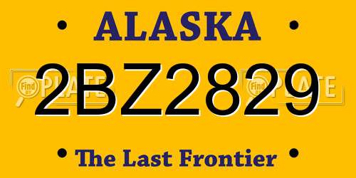 2BZ2829 Alaska License Plate