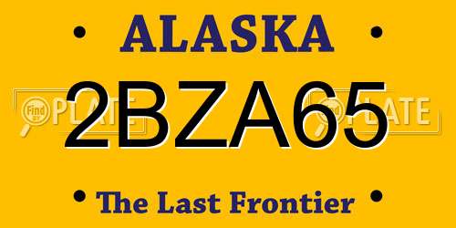 2BZA65 Alaska License Plate