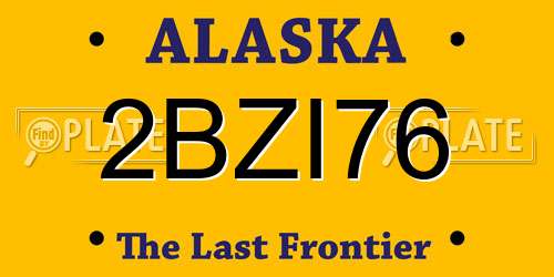 2BZI76 Alaska License Plate