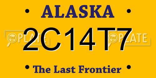2C14T7 Alaska License Plate