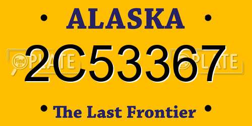 2C53367 Alaska License Plate