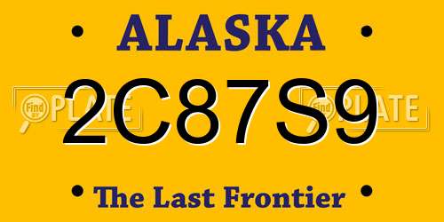 2C87S9 Alaska License Plate