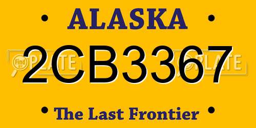2CB3367 Alaska License Plate