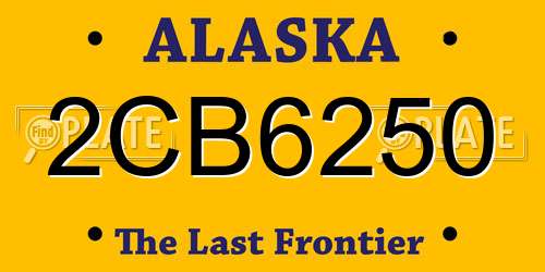 2CB6250 Alaska License Plate