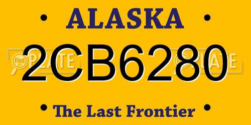 2CB6280 Alaska License Plate