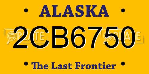 2CB6750 Alaska License Plate