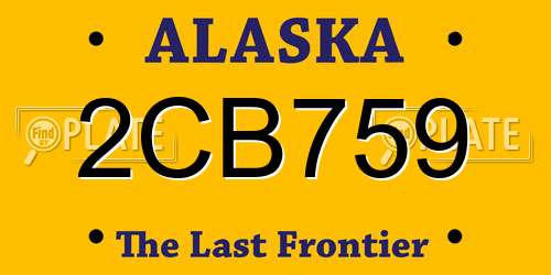 2CB759 Alaska License Plate