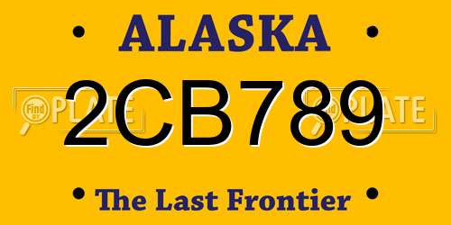 2CB789 Alaska License Plate