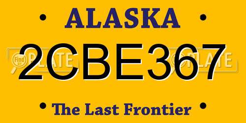 2CBE367 Alaska License Plate