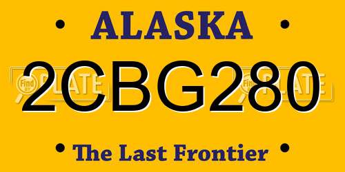 2CBG280 Alaska License Plate