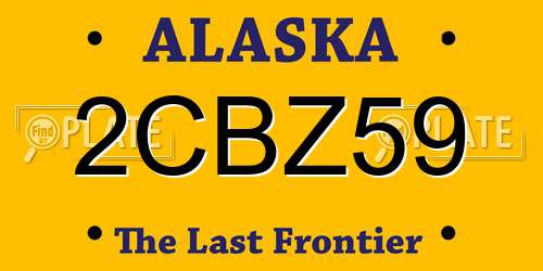 2CBZ59 Alaska License Plate