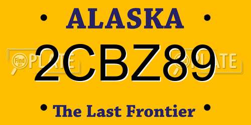 2CBZ89 Alaska License Plate