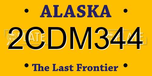 2CDM344 Alaska License Plate