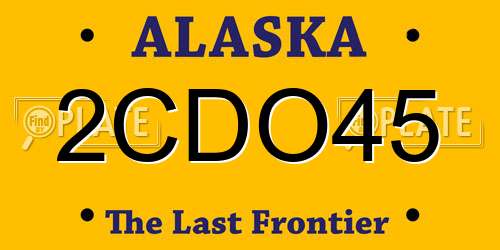 2CDO45 Alaska License Plate