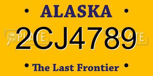 2CJ4789 Alaska License Plate