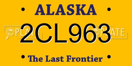 2CL963 Alaska License Plate