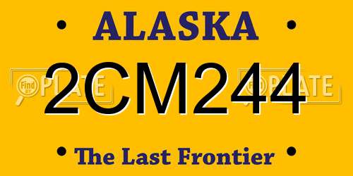 2CM244 Alaska License Plate