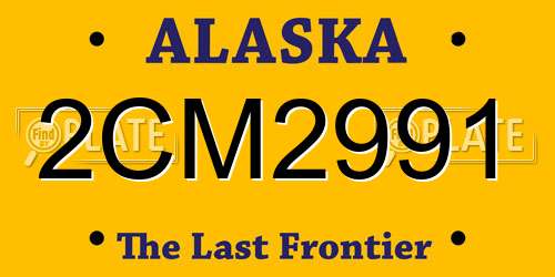 2CM2991 Alaska License Plate