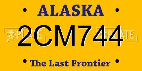 2CM744 Alaska License Plate
