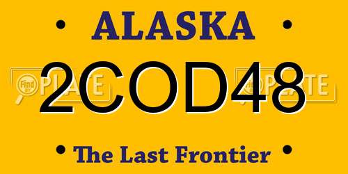 2COD48 Alaska License Plate