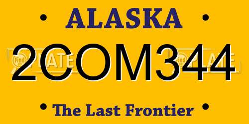2COM344 Alaska License Plate
