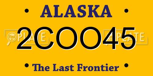 2COO45 Alaska License Plate